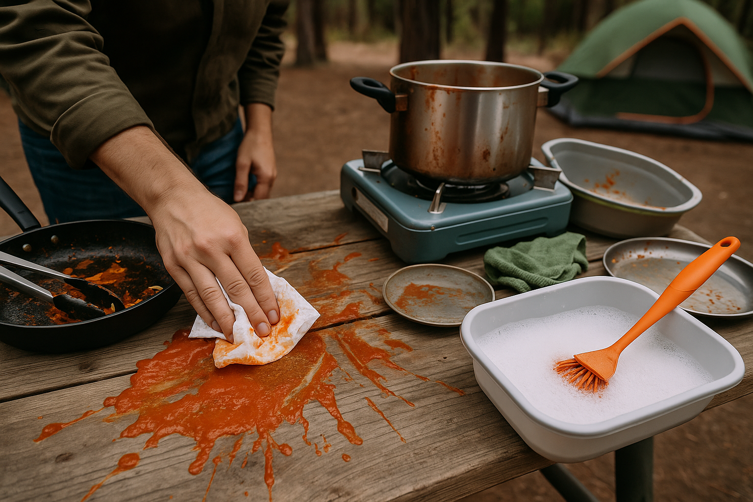 Food Spills and Gear Meltdowns? Camping Kitchen Cleanup Hacks That Save Time and Sanity