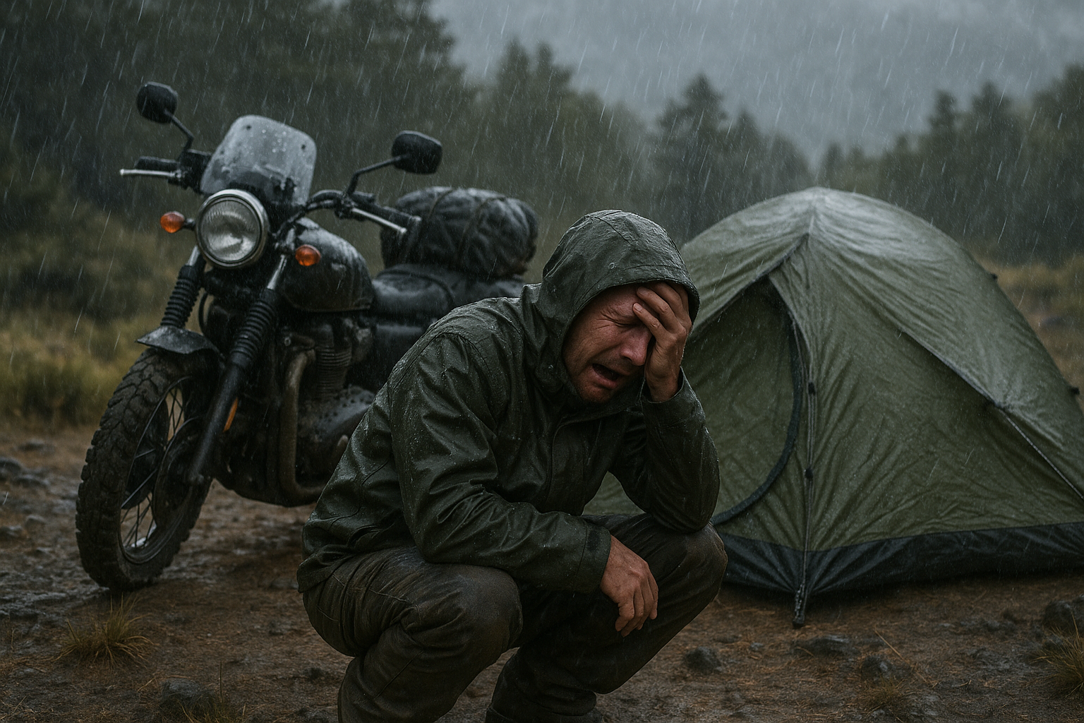Best Waterproof Motorcycle Camping Gear for When Shelter Fails in the Rain